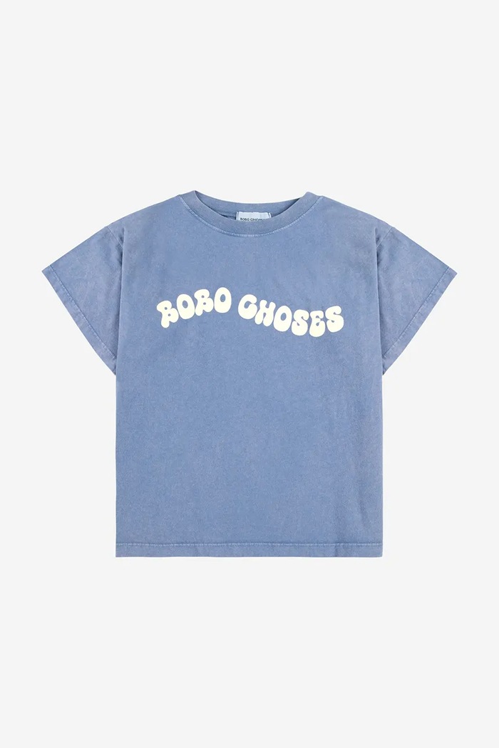 Bobo Choses T-shirt bawełniany dziecięcy Wavy 125AC013 niebieski SS25