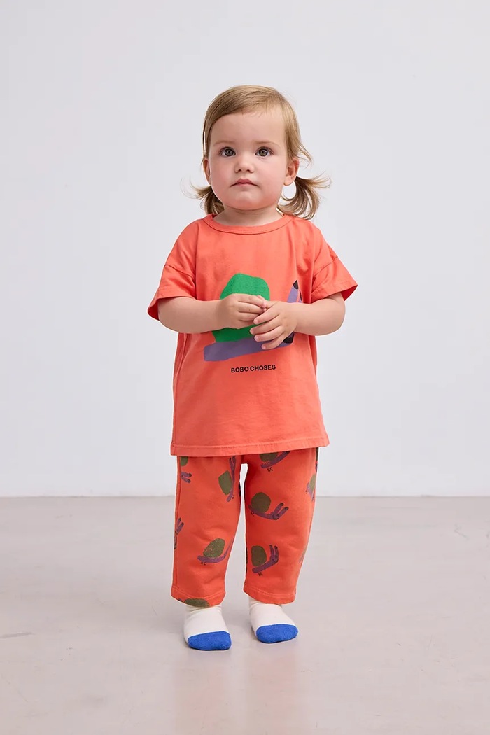 Bavlněné dětské tričko Bobo Choses Funny Snail oranžová 125AB012