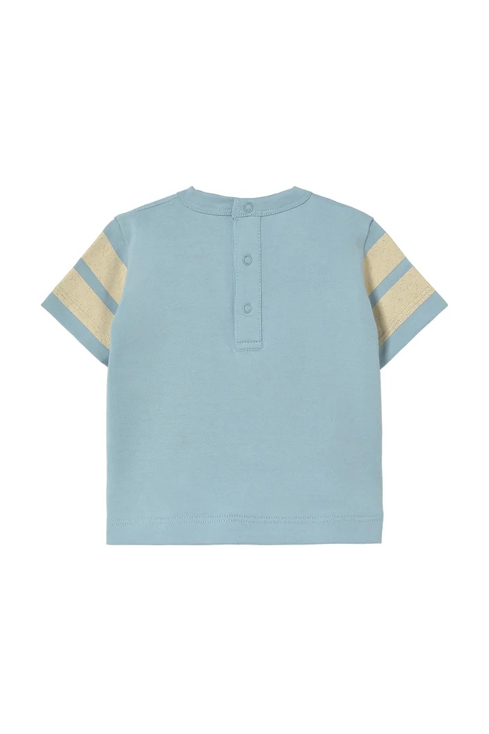 Tinycottons t-shirt bawełniany niemowlęcy STRIPES LOGO BABY TEE SS25.141 niebieski SS25