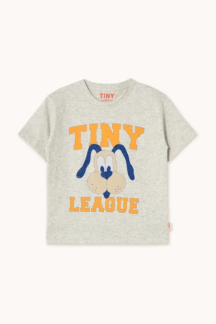 Dětské bavlněné tričko Tinycottons TINY LEAGUE GRAPHIC TEE SS25.079 šedá SS25