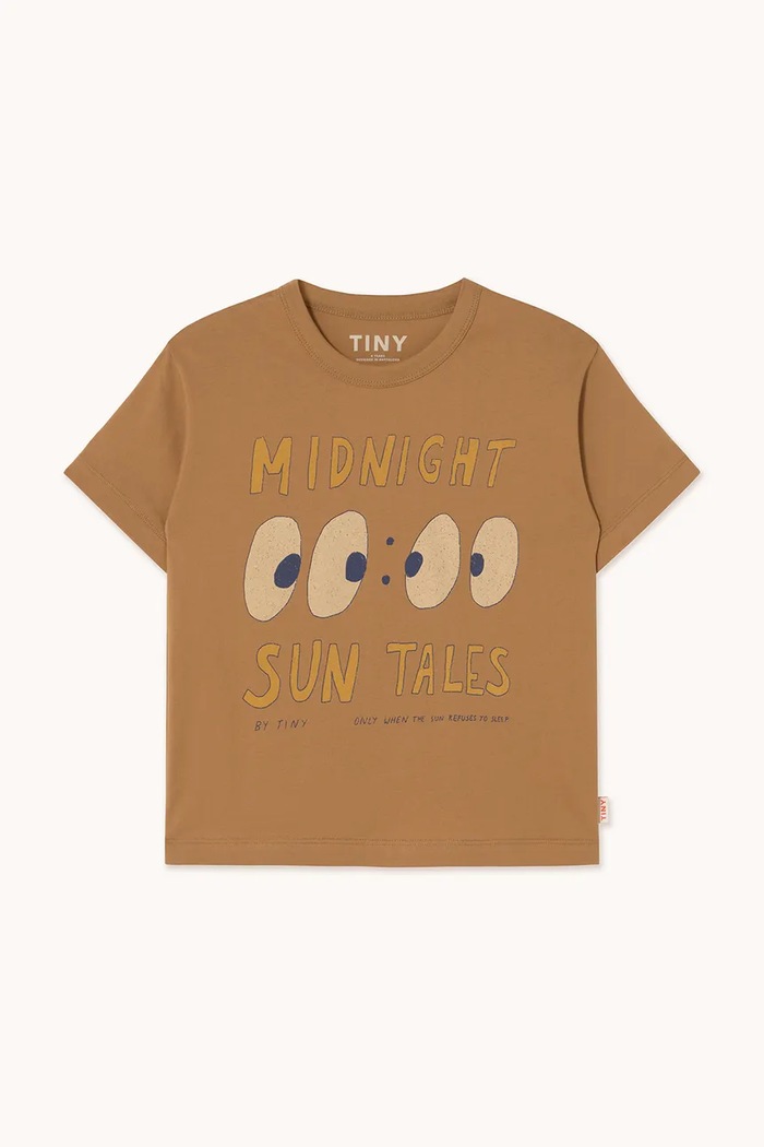 Tinycottons Tricou de bumbac pentru copii MIDNIGHT GRAPHIC TEE SS25.093 maro SS25