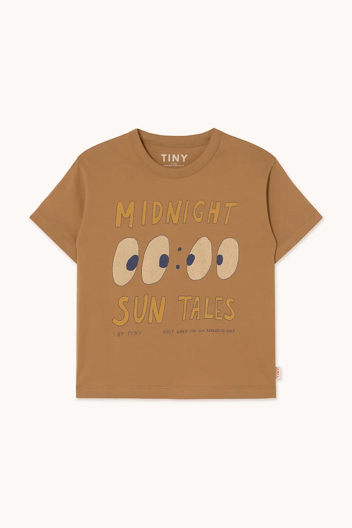 Tinycottons Tricou de bumbac pentru copii MIDNIGHT GRAPHIC TEE SS25.093 maro SS25