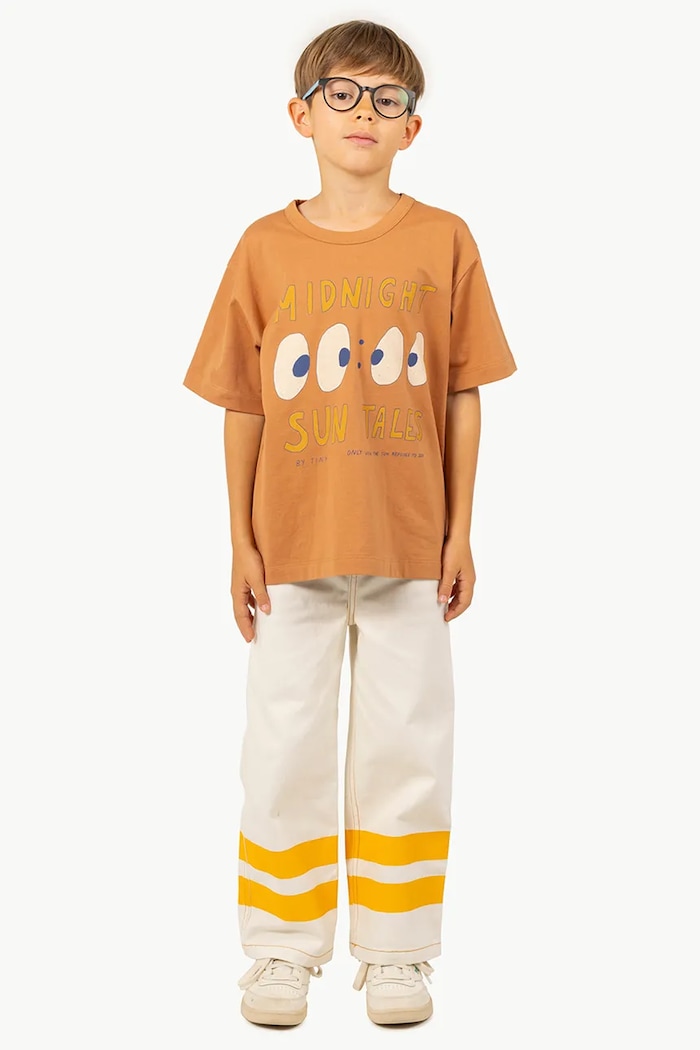 Tricou de bumbac pentru copii MIDNIGHT GRAPHIC TEE Tinycottons SS25.093 maro