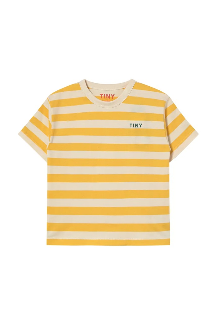 Tinycottons t-shirt bawełniany dziecięcy STRIPES TEE SS25.111 żółty SS25