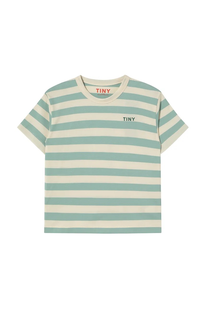 Tinycottons gyerek pamut póló STRIPES TEE SS25.111 zöld SS25
