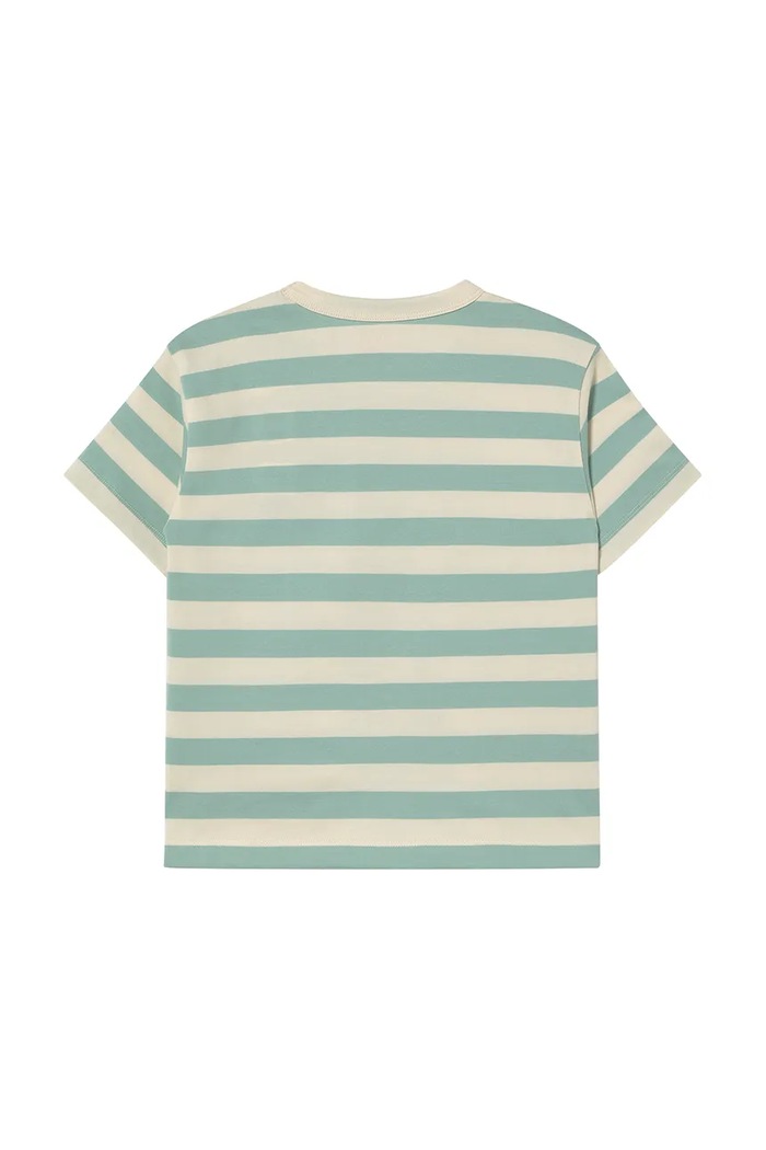 Fiú Tinycottons gyerek pamut póló STRIPES TEE SS25.111 zöld