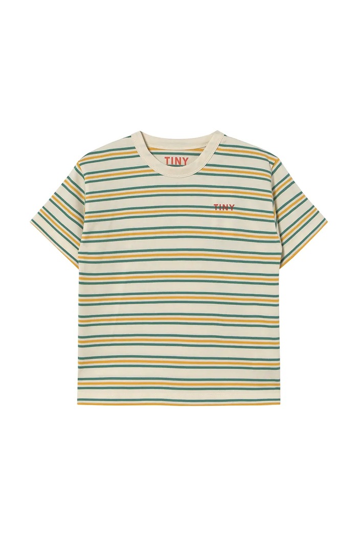 Dětské bavlněné tričko Tinycottons STRIPES MULTICOLOR TEE SS25.122 béžová SS25