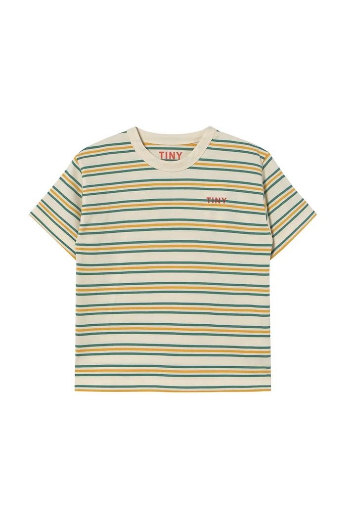 Dětské bavlněné tričko Tinycottons STRIPES MULTICOLOR TEE SS25.122 béžová SS25