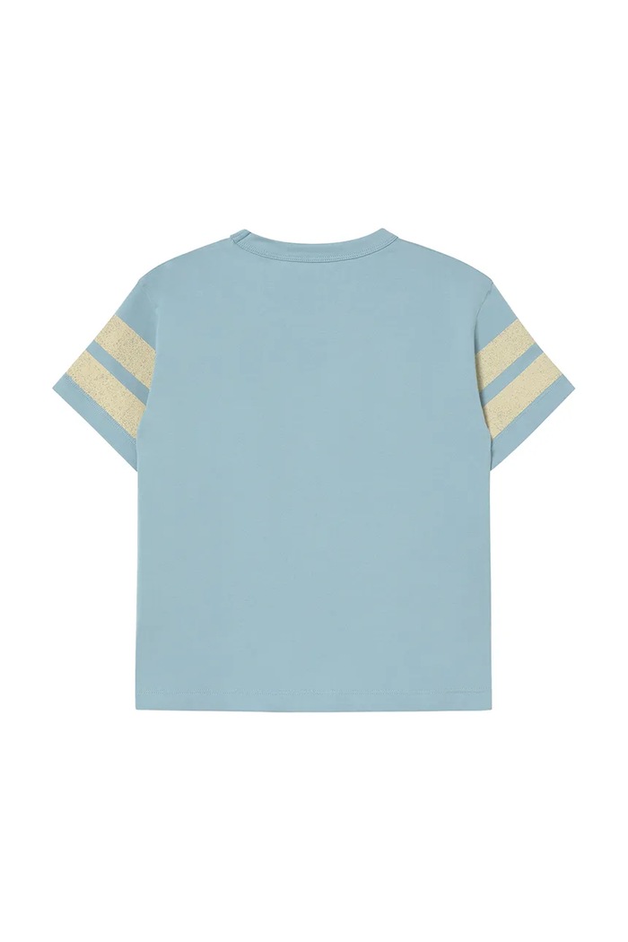 Dječaci Dječja pamučna majica kratkih rukava Tinycottons STRIPES LOGO TEE SS25.137 plava