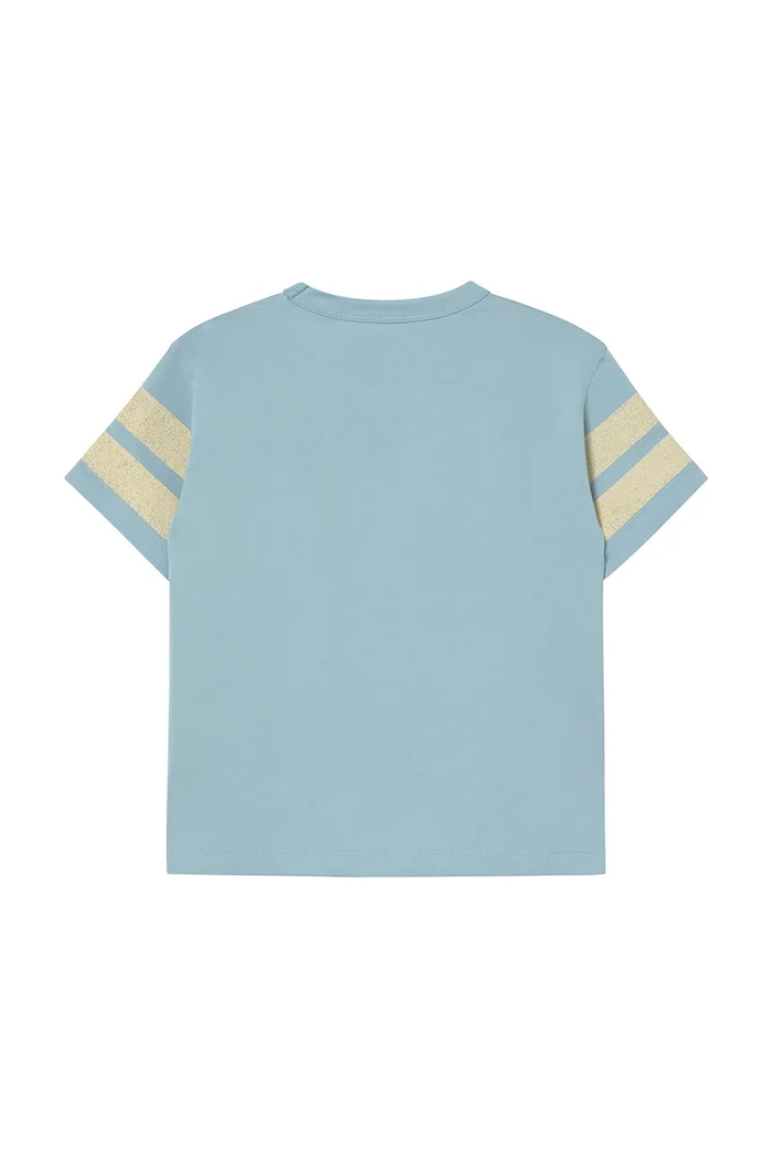 Dječaci Dječja pamučna majica kratkih rukava Tinycottons STRIPES LOGO TEE SS25.137 plava