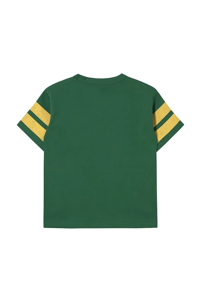 Chłopiec Tinycottons t-shirt bawełniany dziecięcy STRIPES LOGO TEE SS25.137 zielony