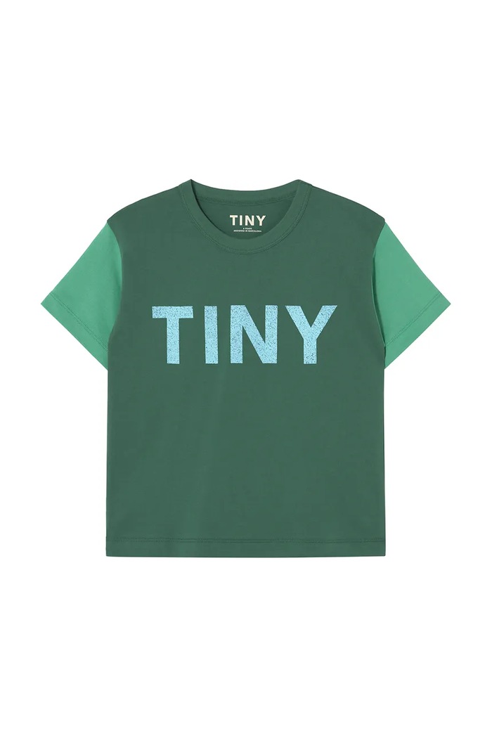 Tinycottons t-shirt bawełniany dziecięcy COLOR BLOCK TEE SS25.159 zielony SS25