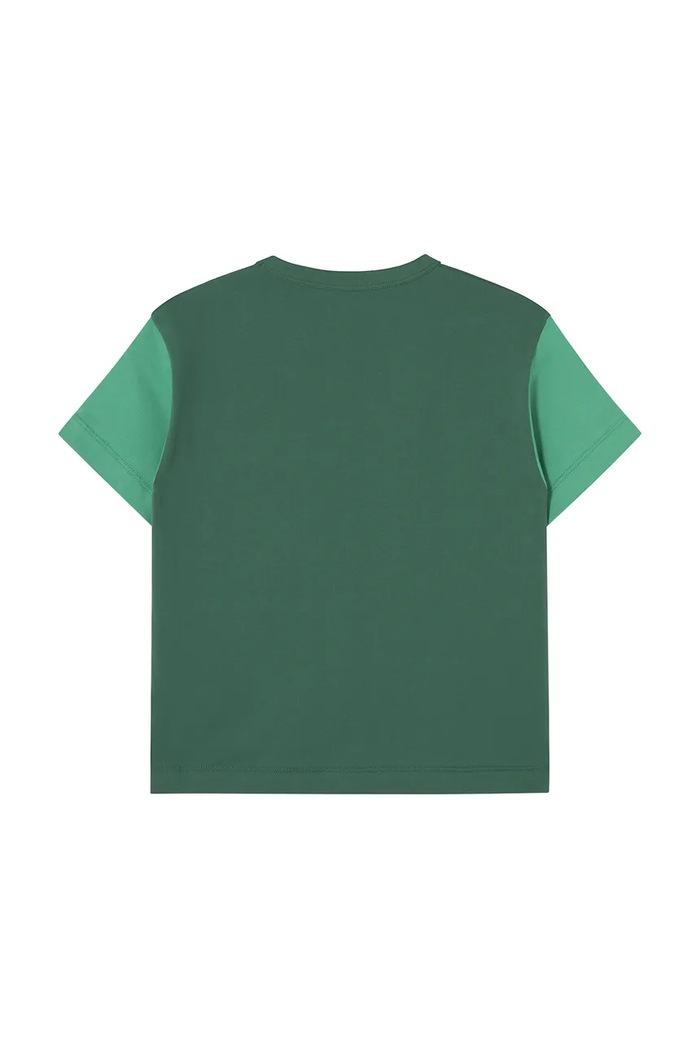 Chłopiec Tinycottons t-shirt bawełniany dziecięcy COLOR BLOCK TEE SS25.159 zielony