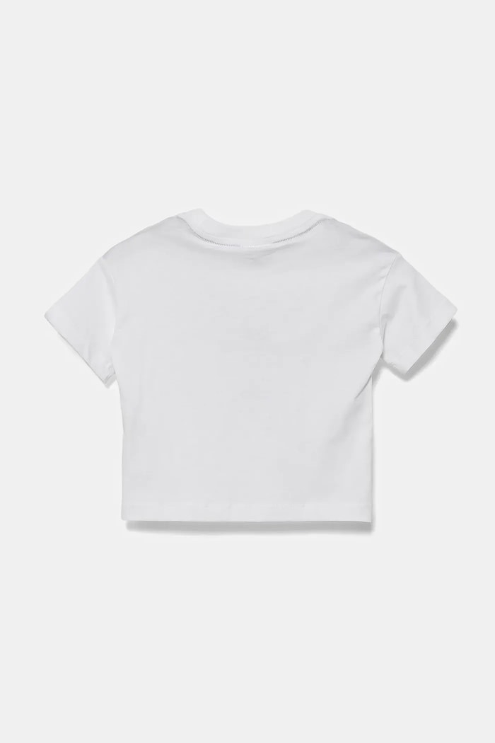 Lacoste t-shirt bawełniany dziecięcy TJ2463 biały SS25