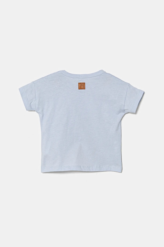 United Colors of Benetton t-shirt bawełniany niemowlęcy 3I1XA105R.W.Seasonal niebieski SS25
