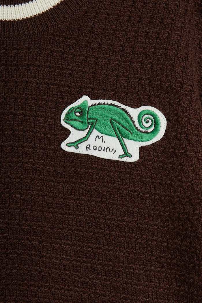Dětské bavlněné tričko Mini Rodini Lizard hnědá 2521014616