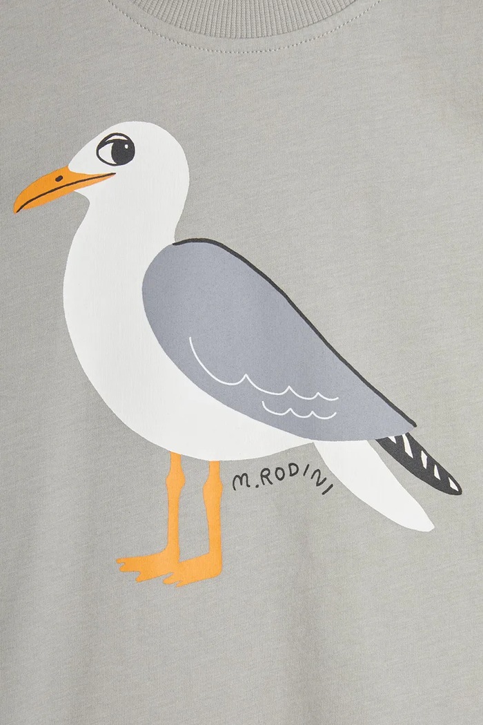 T-shirt bawełniany dziecięcy Seagull Mini Rodini 2522013797 szary