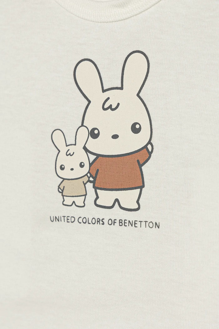 Chłopiec United Colors of Benetton t-shirt bawełniany niemowlęcy 3I9WA1062.W.Seasonal biały