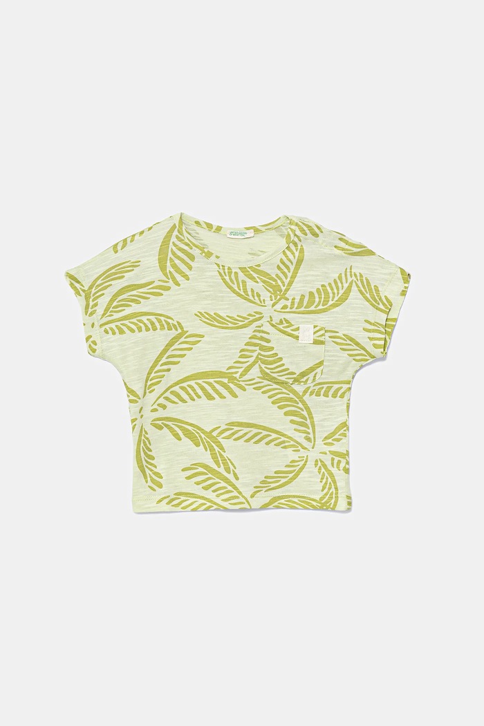 Dětské bavlněné tričko United Colors of Benetton kulatý zelená 3O7SA106E.W.Seasonal