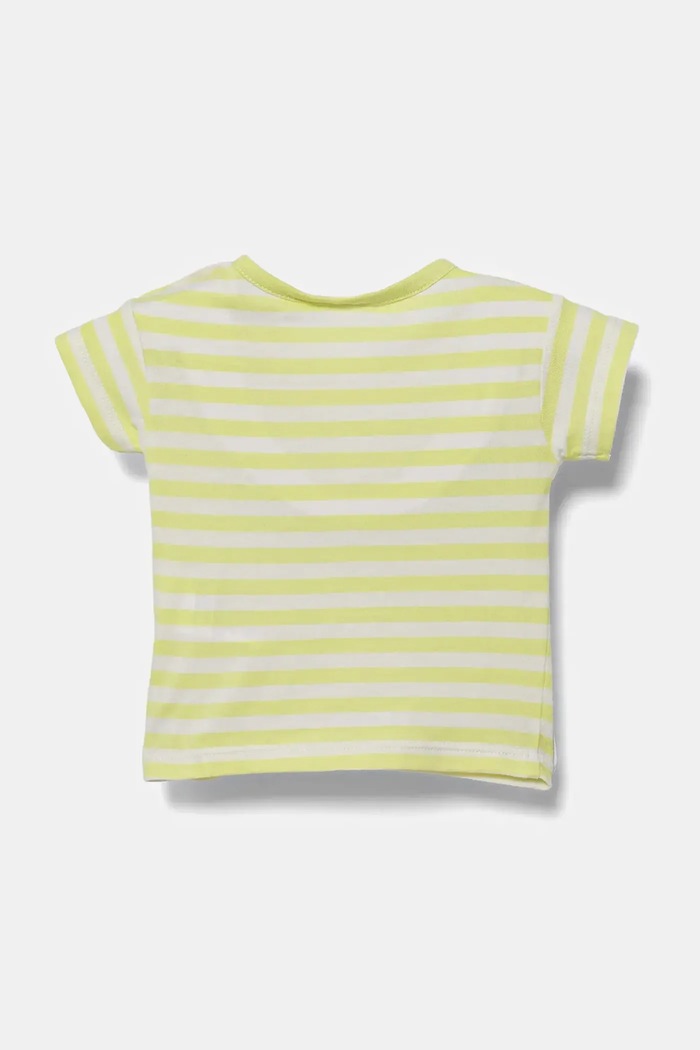 Μωρό βαμβακερό μπλουζάκι United Colors of Benetton 34LPA106B.W.Seasonal κίτρινο SS25