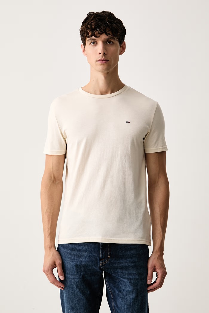 Tommy Jeans t-shirt ανδρικό μπεζ DM0DM20363