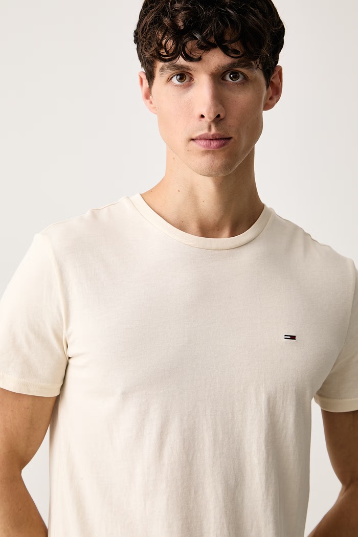 Tommy Jeans t-shirt ανδρικό μπεζ DM0DM20363