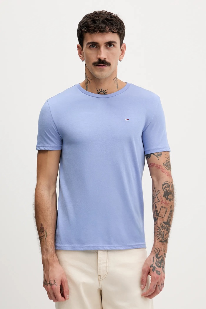 Tommy Jeans tričko pánske modrá DM0DM20363