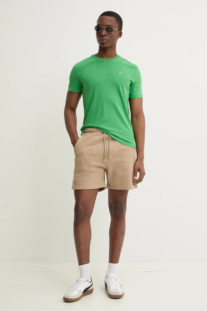 Tommy Jeans tričko pánské DM0DM20363 zelená SS26