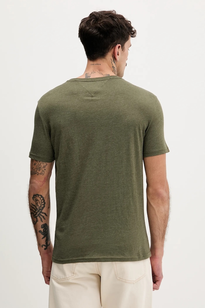 Oblečenie Tommy Jeans tričko pánske DM0DM20363 zelená