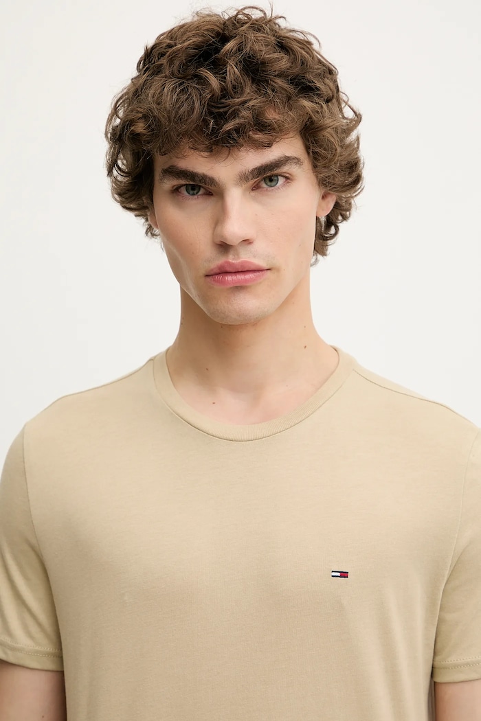 Îmbrăcăminte Tommy Jeans tricou bărbați DM0DM20363 bej