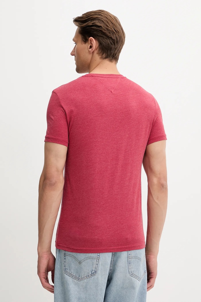 Tommy Jeans tričko pánske DM0DM20363 burgundské SS26