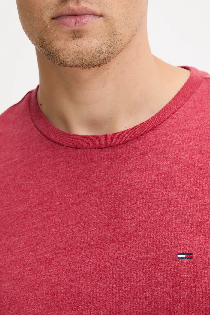Tommy Jeans tričko pánske burgundské DM0DM20363
