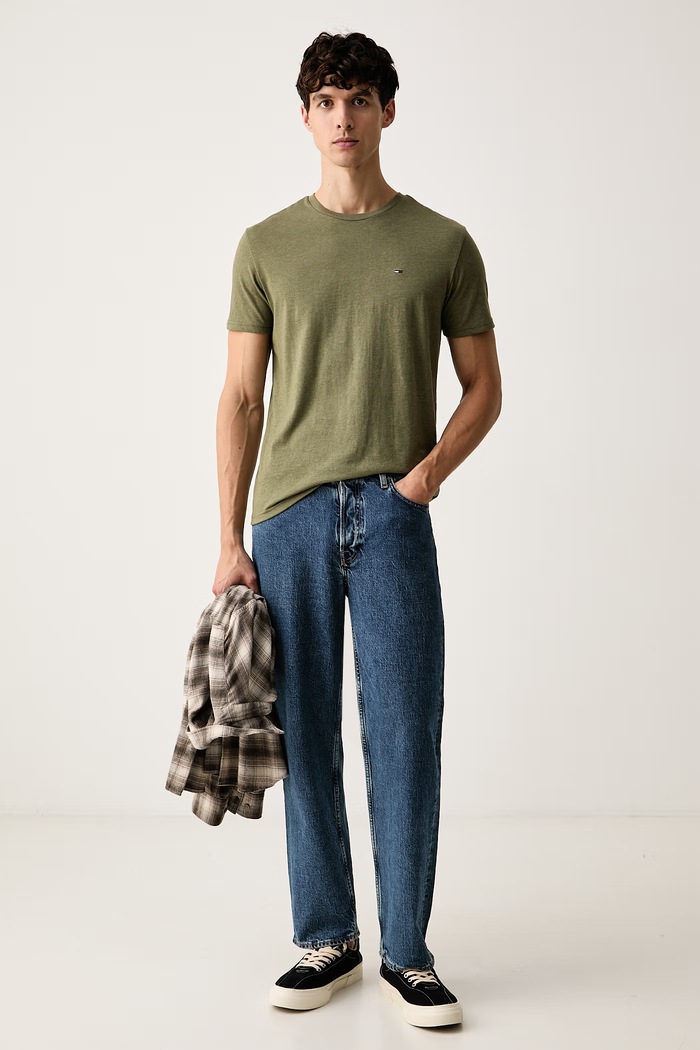 Tommy Jeans t-shirt ανδρικό DM0DM20363 πράσινο SS26