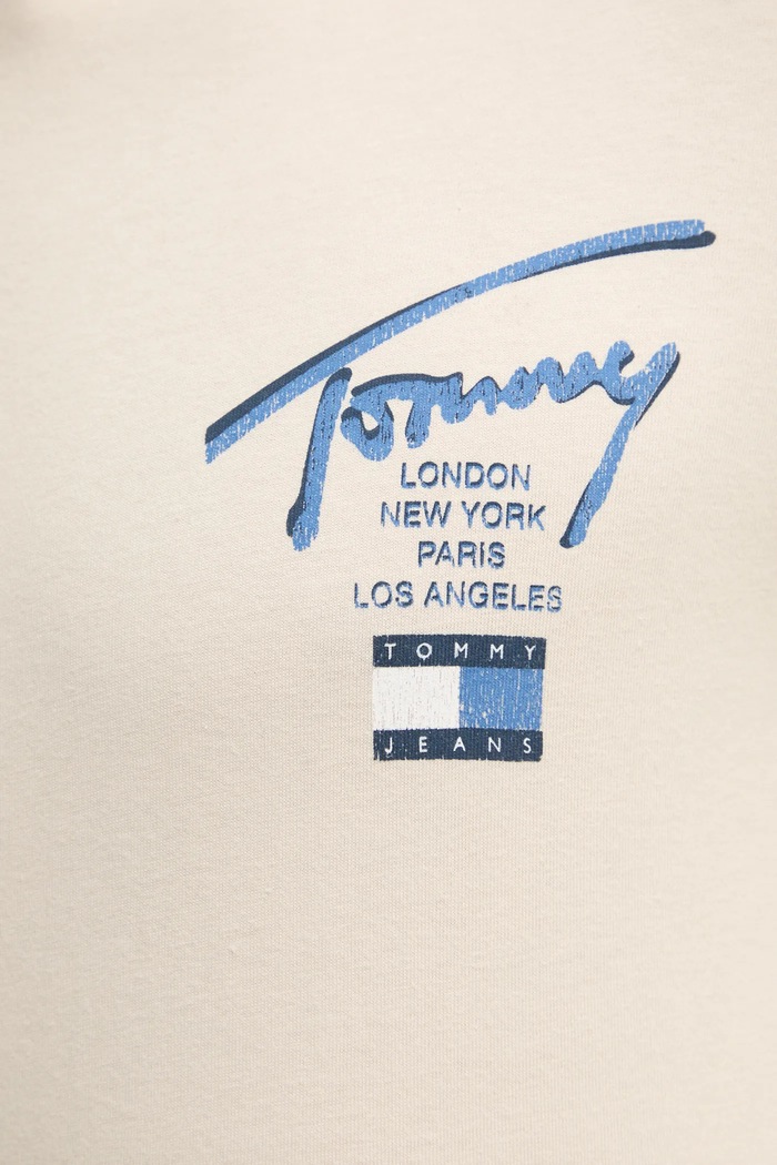Βαμβακερό μπλουζάκι Tommy Jeans Tommy Jeans μπεζ DM0DM21106