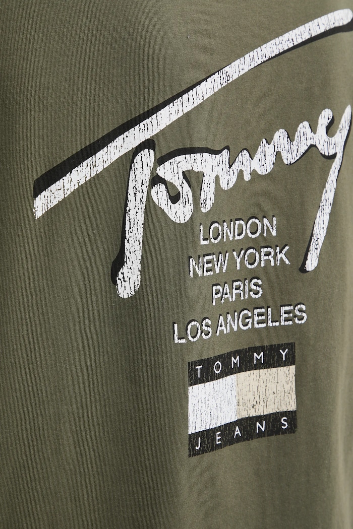 Bombažna kratka majica Tommy Jeans DM0DM21106 zelena