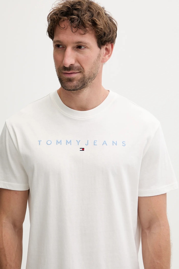 Îmbrăcăminte Tommy Jeans tricou bărbați din bumbac DM0DM20744 alb