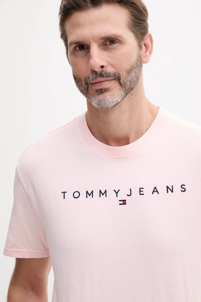 Odjeća Tommy Jeans majica za muškarce od pamuka DM0DM20744 roza