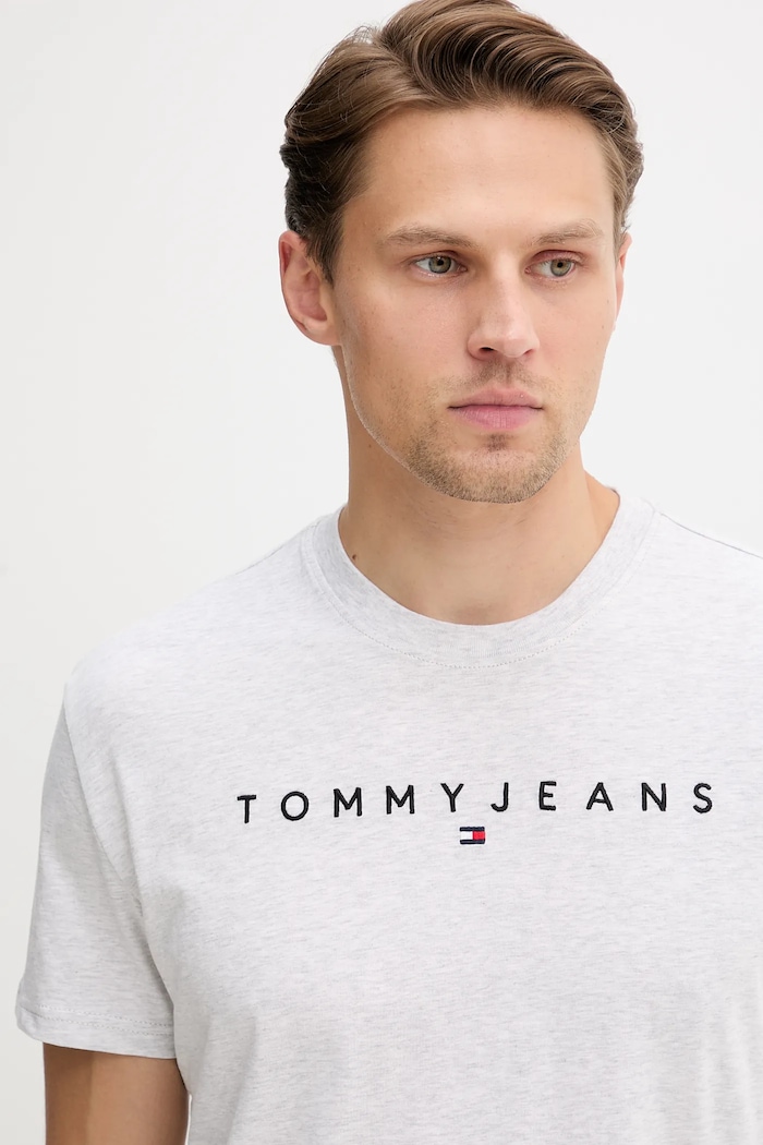 Odzież Tommy Jeans t-shirt męski bawełniany DM0DM20744 szary