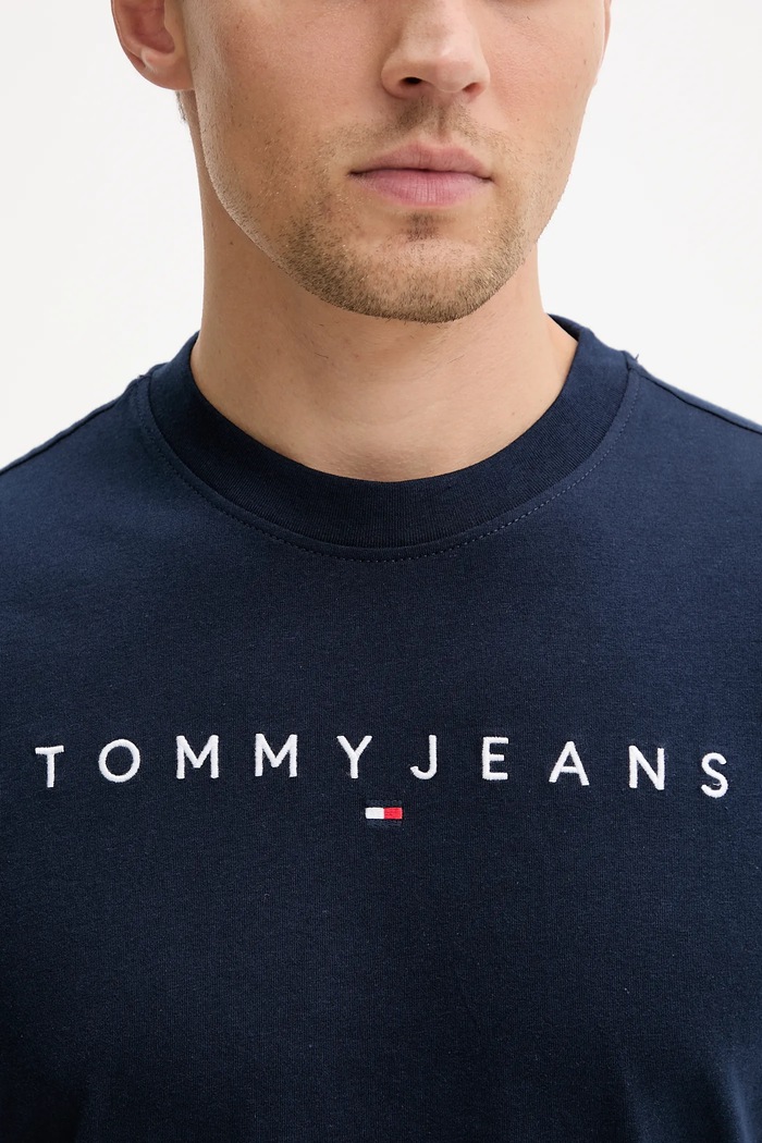 T-shirt da uomo in cotone Tommy Jeans DM0DM20744 blu navy