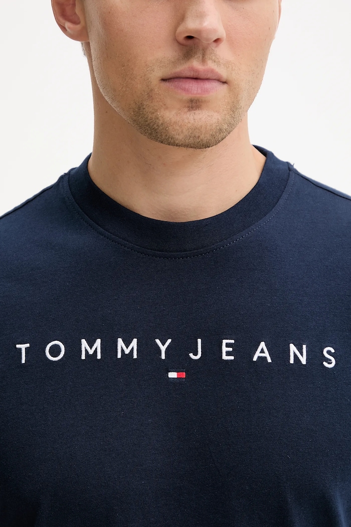 T-shirt da uomo in cotone Tommy Jeans DM0DM20744 blu navy