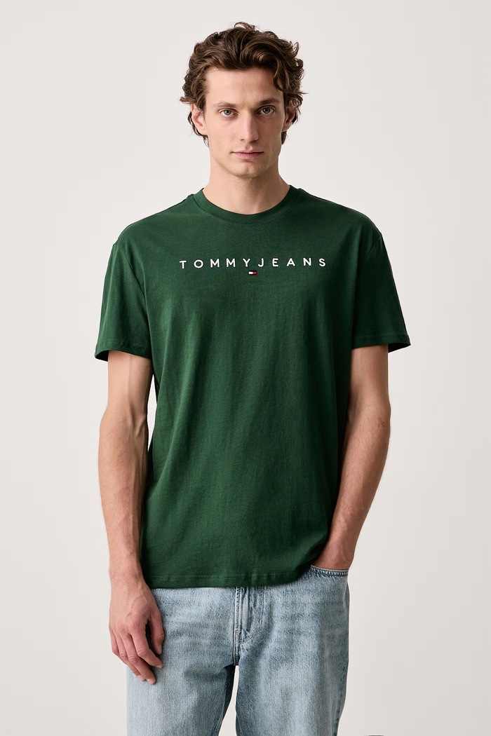 Tommy Jeans Tricou pentru bărbați din bumbac verde DM0DM20744