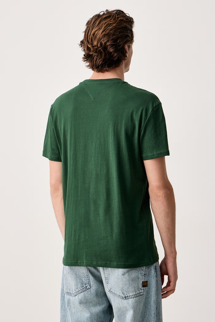 Îmbrăcăminte Tommy Jeans Tricou pentru bărbați din bumbac DM0DM20744 verde
