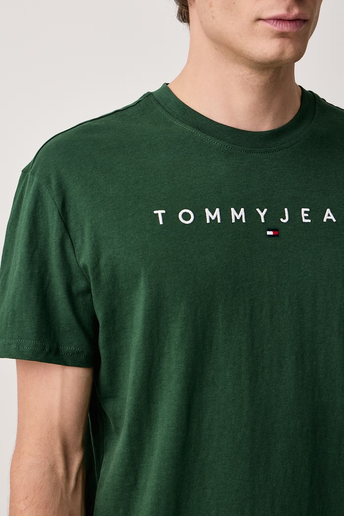 Tricou pentru bărbați din bumbac Tommy Jeans DM0DM20744 verde