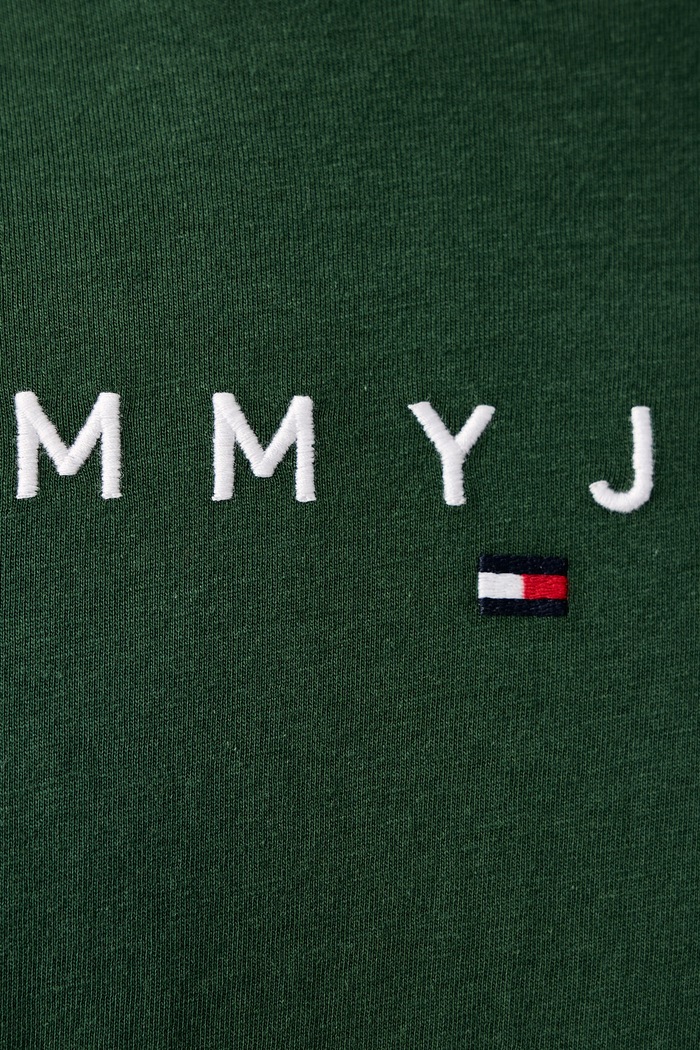 Tricou pentru bărbați din bumbac Tommy Jeans verde DM0DM20744