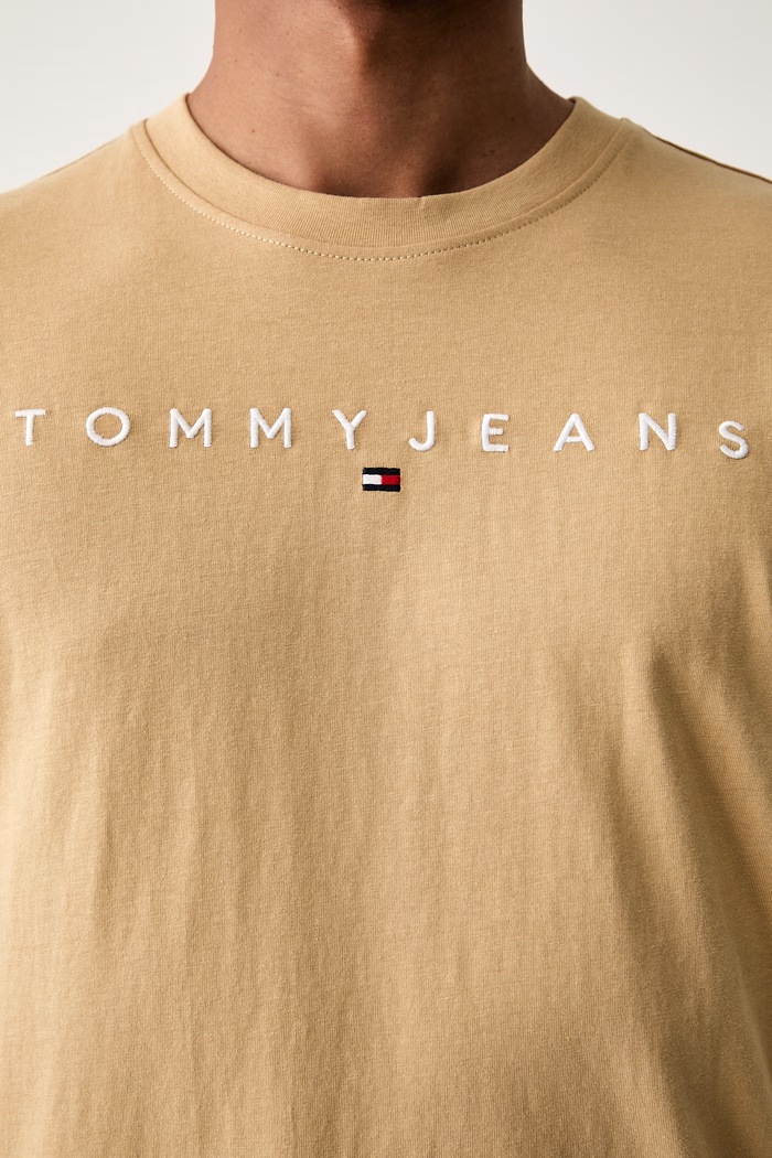 Tommy Jeans tričko pánské bavlněné DM0DM20744 béžová