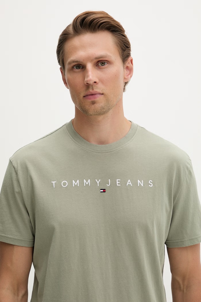 Tommy Jeans tricou pentru bărbați, din bumbac verde DM0DM20744