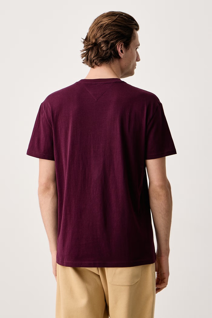 Oblečení Tommy Jeans Tričko pánské bavlněné DM0DM20744 burgundské