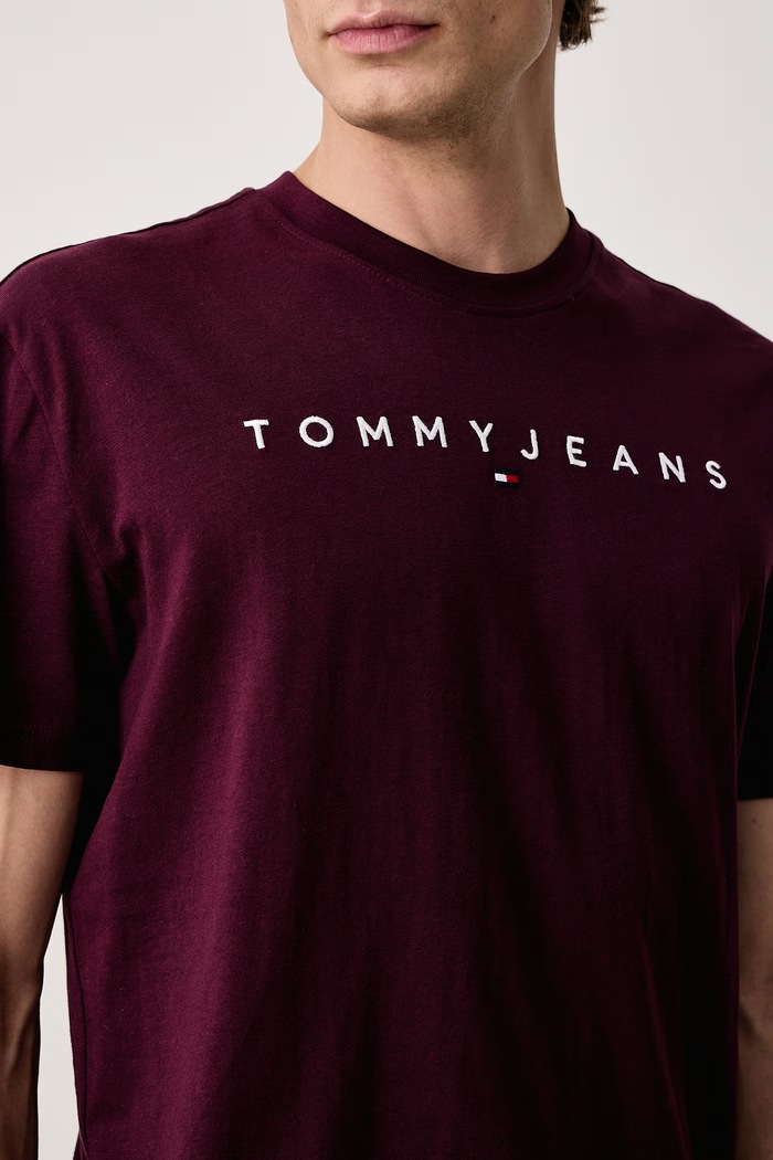 Tričko pánské bavlněné Tommy Jeans DM0DM20744 burgundské