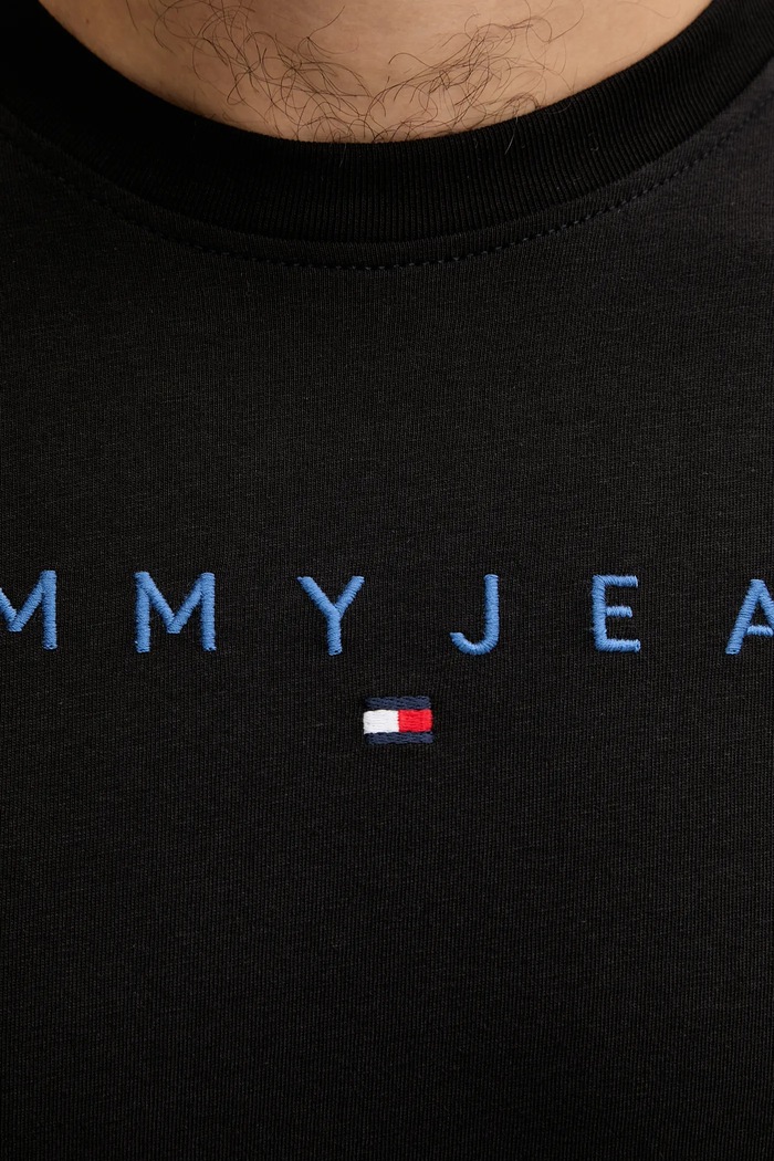 Tommy Jeans тениска мъжка от памук черен DM0DM20744