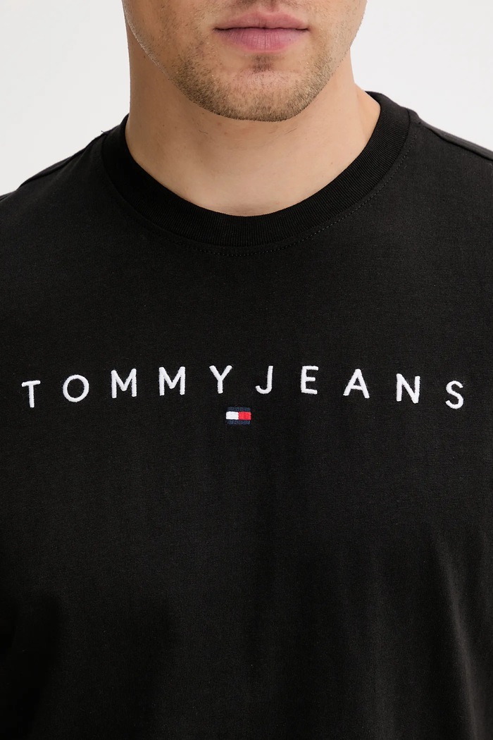 T-shirt da uomo in cotone Tommy Jeans DM0DM20744 nero